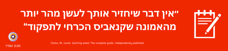 אין דבר שיחזיר אותך לעשן מהר יותר מהאמונה שקנאביס הכרחי לתפקוד