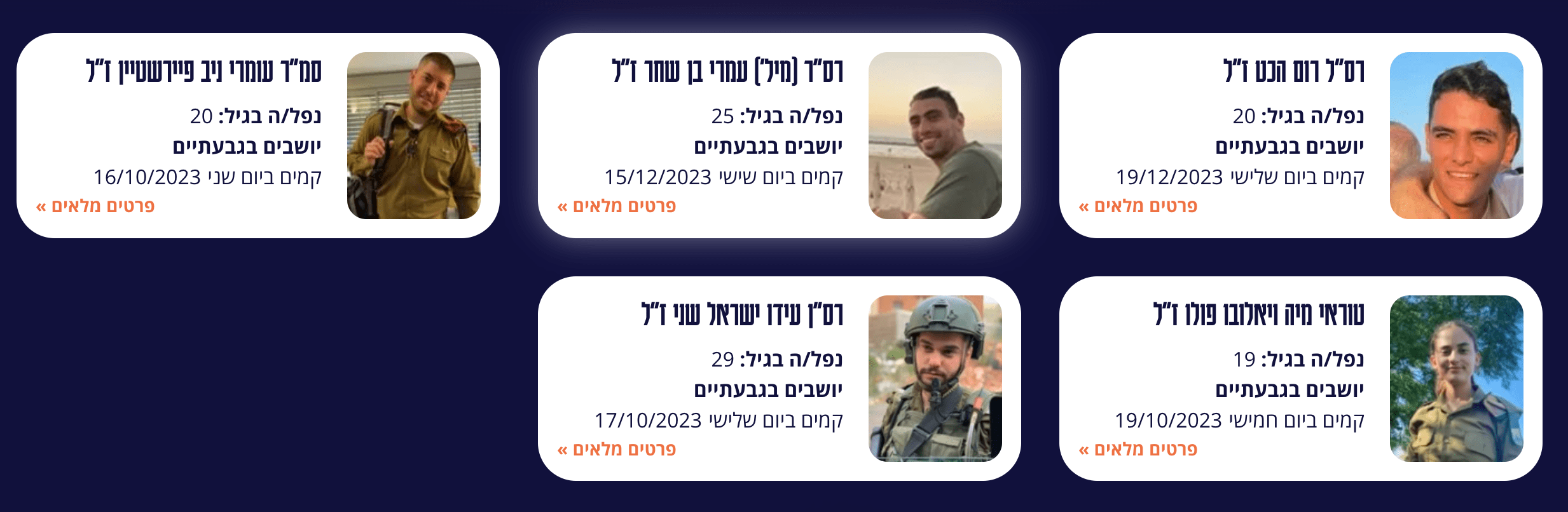 הרוגים בחרבות ברזל מגבעתיים